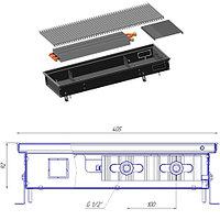 Конвектор внутрипольный Новатерм 95мм х 405мм х 2500мм