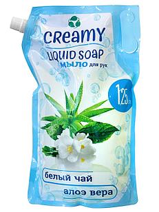 Жидкое мягкое крем-мыло для рук Creamy "Белый чай и Алоэ Вера", 1250 мл
