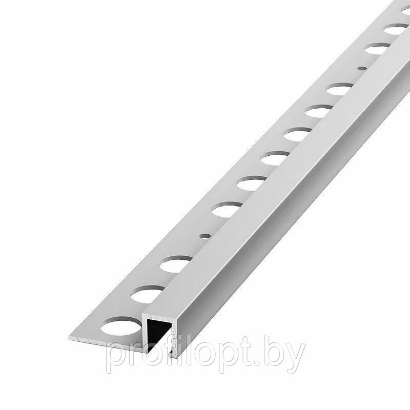 Квадратный профиль для плитки алюминиевый 10 мм, анод. серебро матовый 270 см - фото 1 - id-p133324879