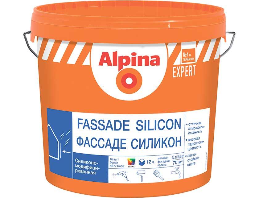 Краска ВД-АК Alpina EXPERT Fassade Silicon База 1 белая 10 л/15.6 кг