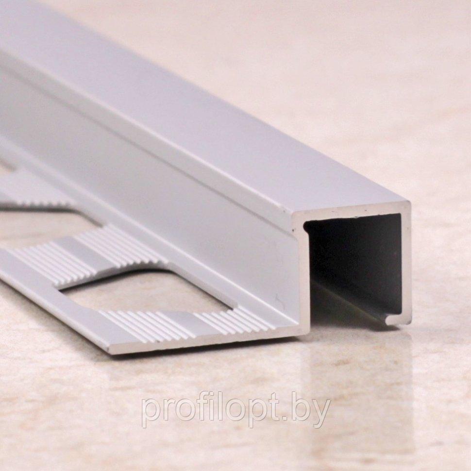 Квадратный профиль для плитки алюминиевый 12 мм, анод. серебро матовый 270 см - фото 1 - id-p133325551