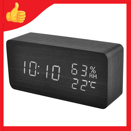 Часы электронные настольные Digital Voice-Control Wooden Clock VST-862S, фото 2