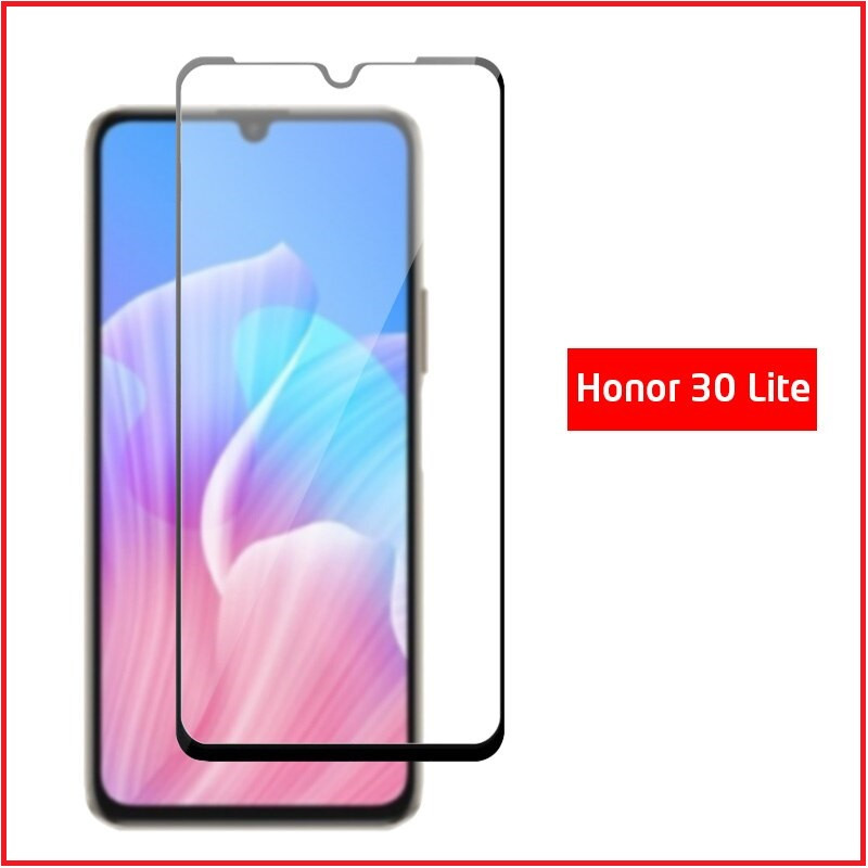 Защитное стекло Full-Screen для Huawei Honor 30 lite черный (5D-9D с полной проклейкой) - фото 1 - id-p133331145
