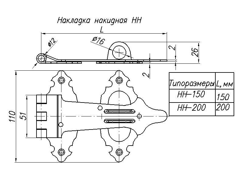 Накладка накидная НН-150 - фото 2 - id-p127260634