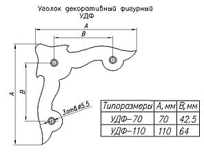 Угол декоративный фигурный 70мм, фото 2