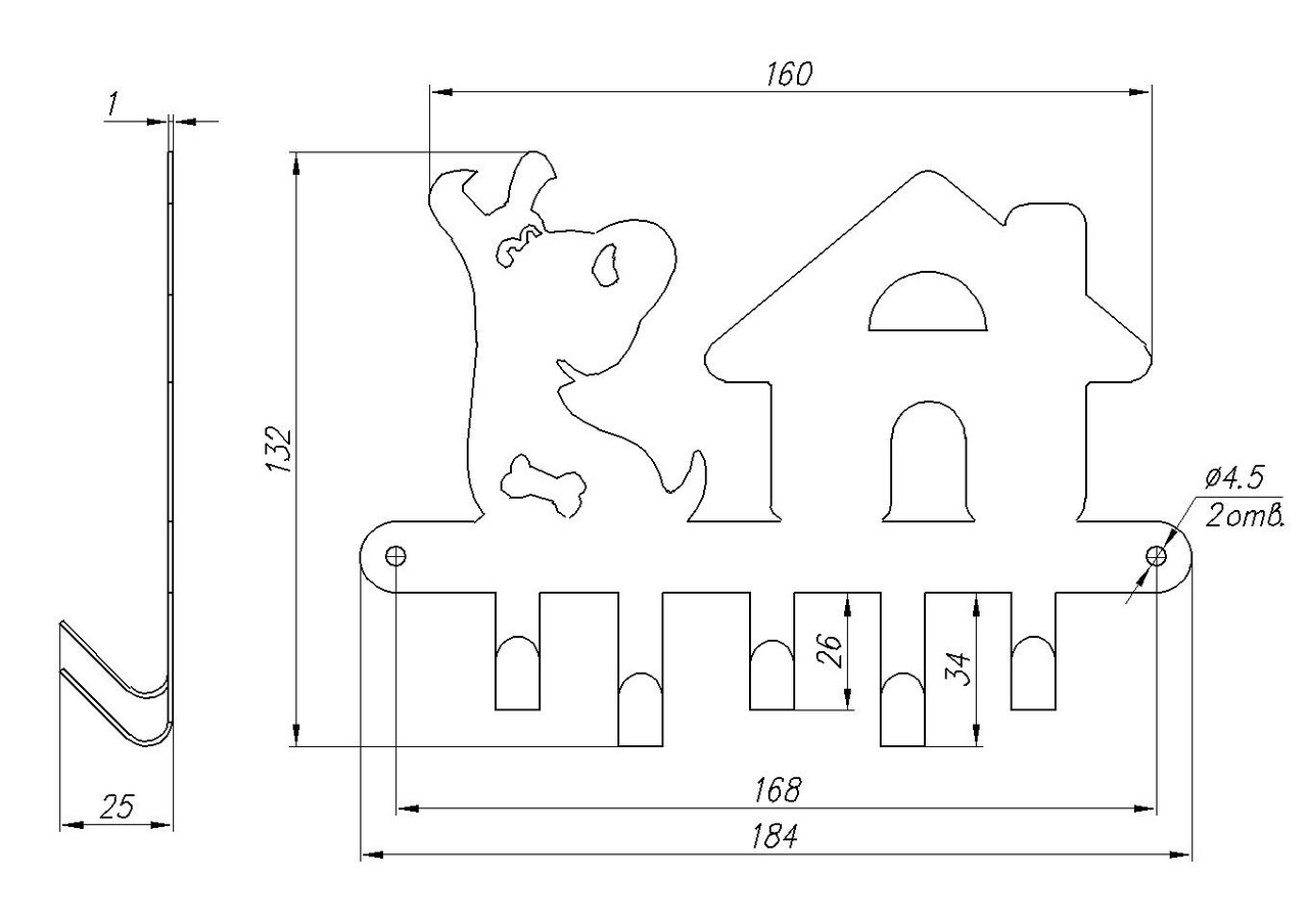 Ключница настенная " Собачка" - фото 2 - id-p127903192