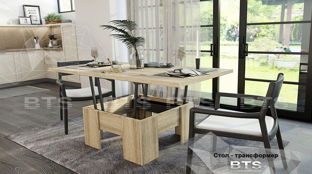 Стол Трансформер - Дуб сонома (BTS)