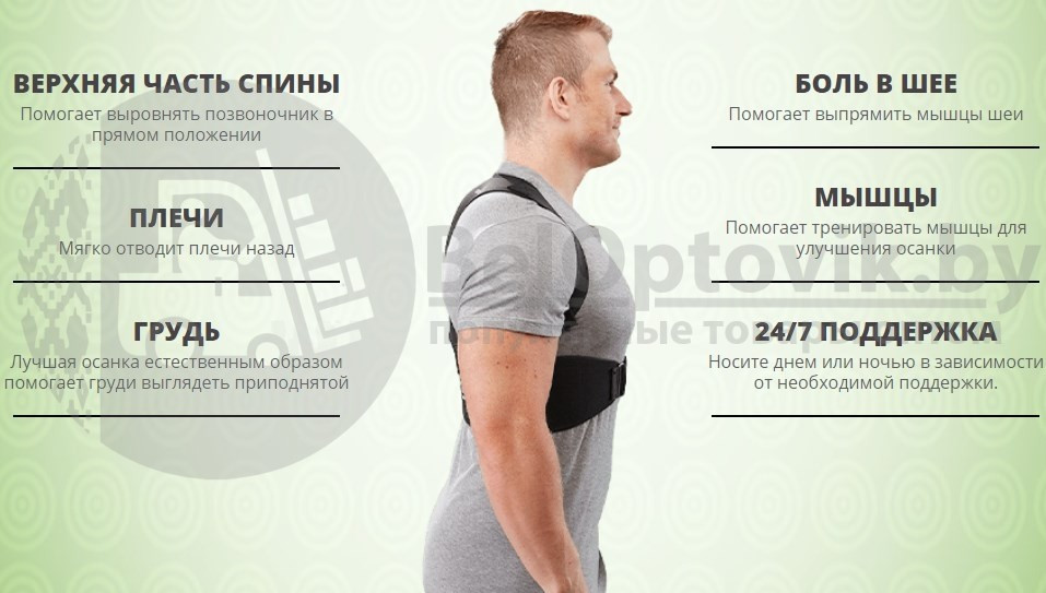 Корректор осанки Best choice Arrow Posture (универсальный регулируемый размер). Сделает вашу спину и шею - фото 2 - id-p133350353