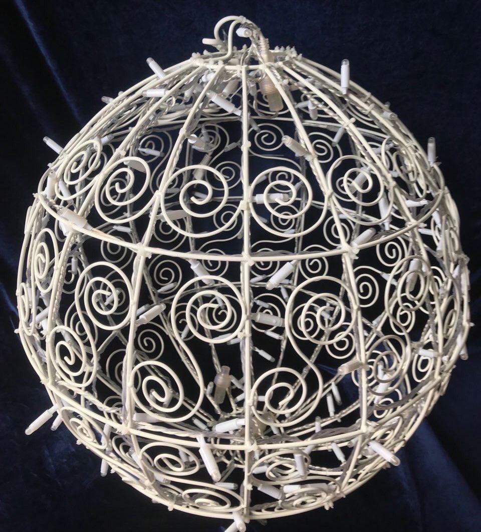 Световой шар из светодиодных гирлянд 80 см, исполнение Ажур