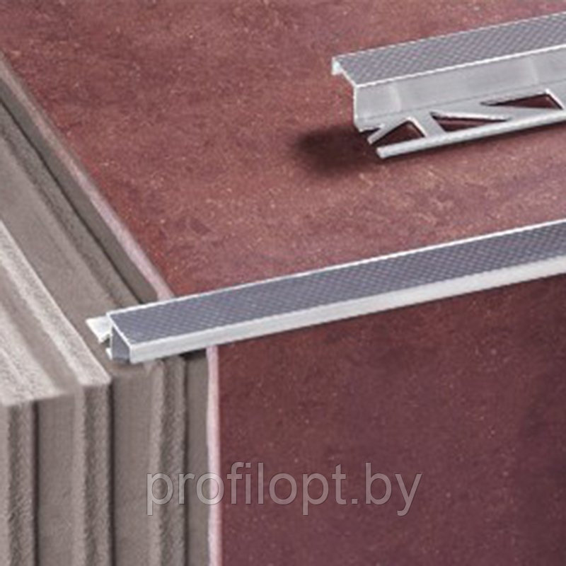 Z профиль для плитки на ступени, алюминиевый 10 мм, серебро матовый 250 см - фото 1 - id-p133362564