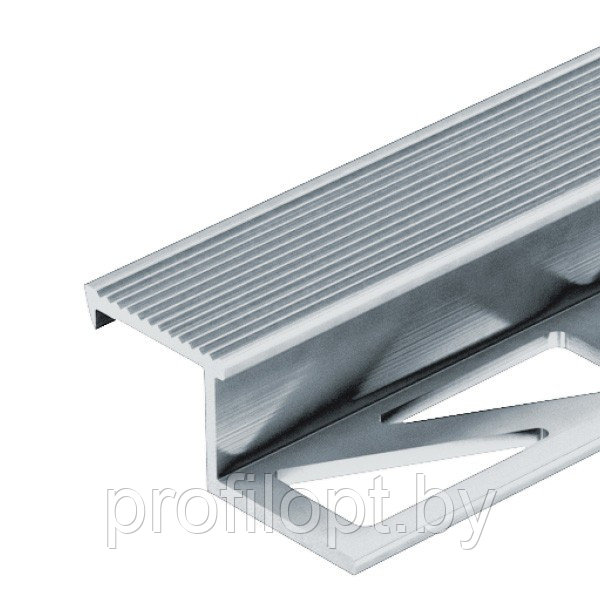 Z профиль для плитки на ступени, алюминиевый 10 мм, серебро матовый 250 см - фото 2 - id-p133362564