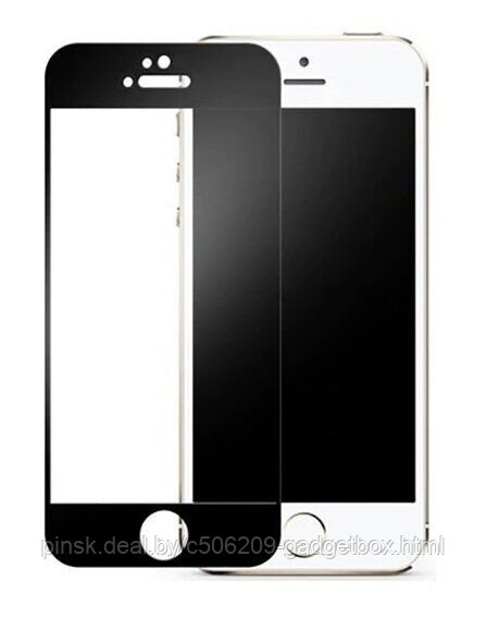 Защитное стекло 6D 9H 0,33мм с полной проклейкой для Apple iPhone 5 / iPhone 5S / iPhone SE Черное - фото 1 - id-p130057412