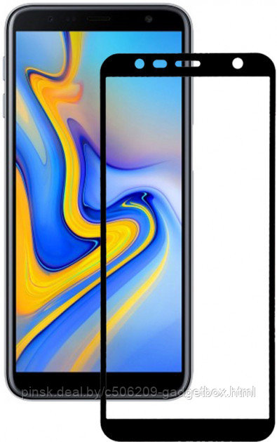 Защитное стекло 6D 9H 0,33мм с полной проклейкой для Samsung А6+ 2018 (А605) / J8 Черное - фото 1 - id-p130057450