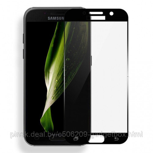 Защитное стекло 6D 9H 0,33мм с полной проклейкой для Samsung А7 2016 Черное - фото 1 - id-p130057451