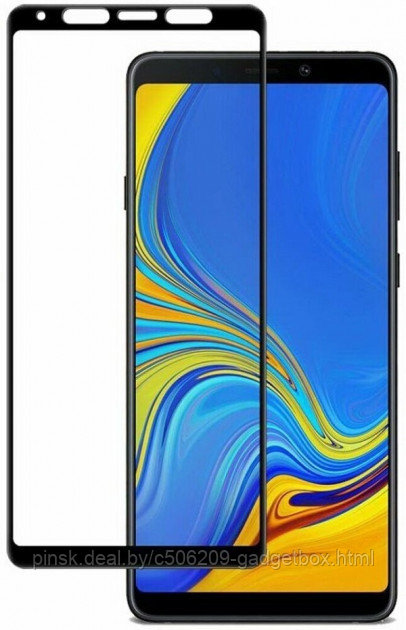 Защитное стекло 6D 9H 0,33мм с полной проклейкой для Samsung A7 2018 (A750) Черное - фото 1 - id-p130057453