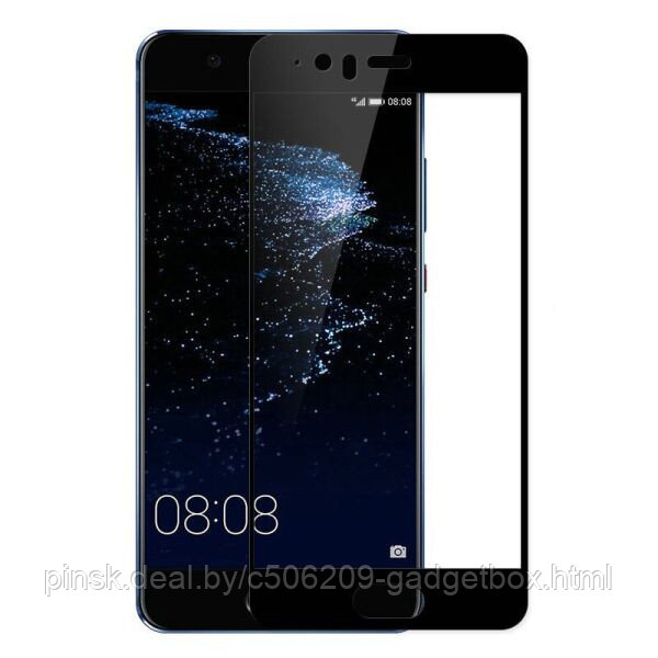 Защитное стекло 6D 9H 0,33мм с полной проклейкой для Huawei P10 Черное - фото 1 - id-p130057422