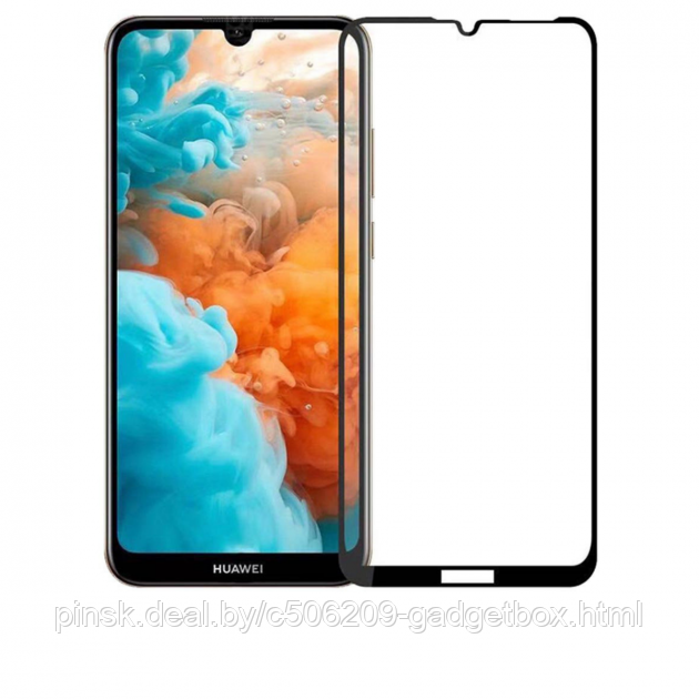 Защитное стекло 6D 9H 0,33мм с полной проклейкой для Huawei Y6 2019 / Honor 8A Черное - фото 1 - id-p130057434
