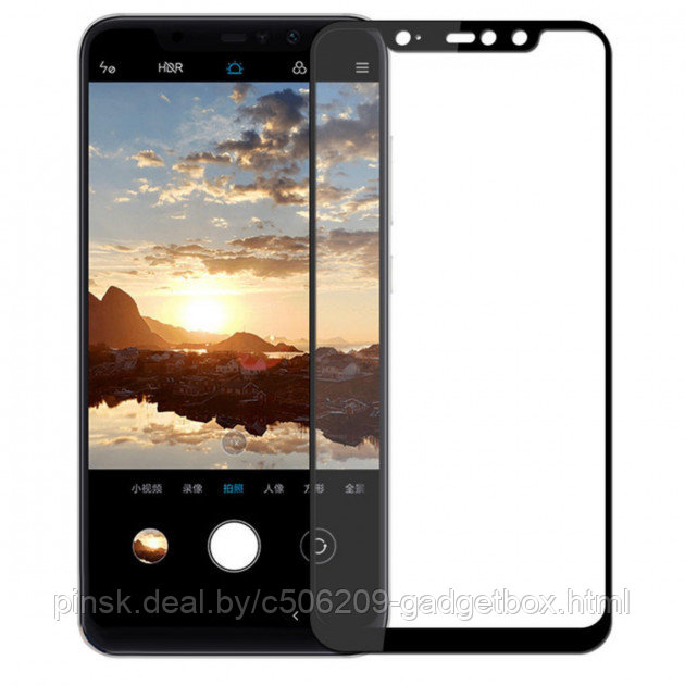 Защитное стекло 6D 9H 0,33мм с полной проклейкой для Xiaomi Redmi Note 6 Pro Черное - фото 1 - id-p130057489
