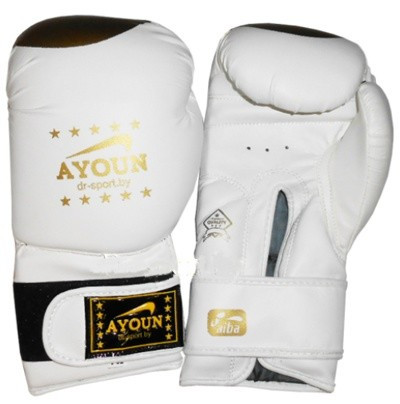 Перчатки для кик боксинга Ayoun 848 - 8, 10, 12 унций. белые - фото 1 - id-p133414530