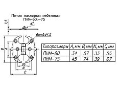 Петля накладная мебельная ПНМ-60, фото 2