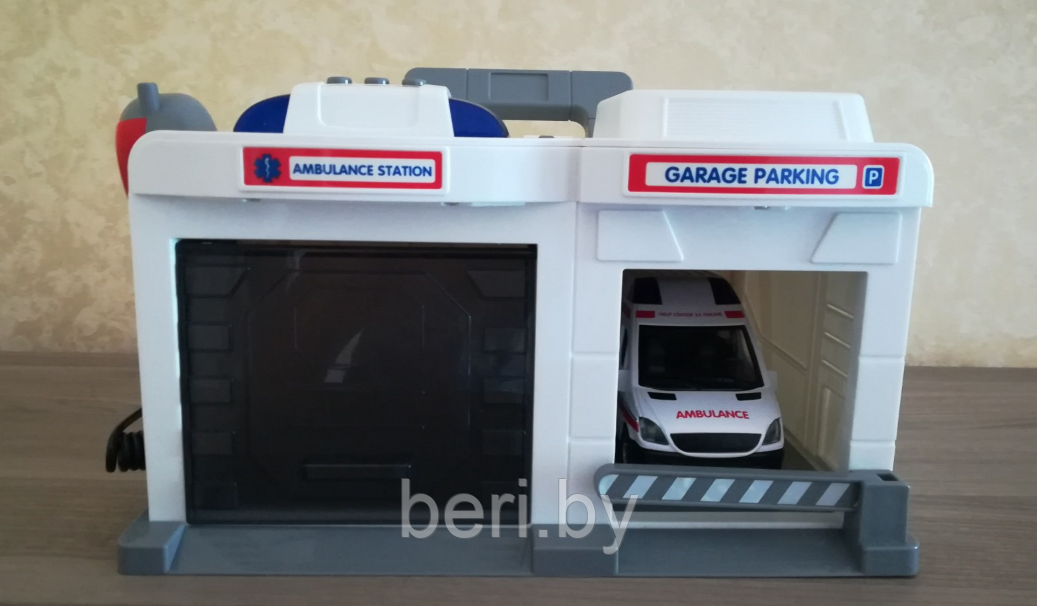 CLM-557 Игровой набор "Гараж скорой помощи с рацией", паркинг (машинка, рация, свет, звук) - фото 2 - id-p133425071