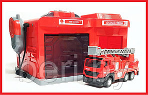 CLM-551 Игровой набор "Гараж пожарная служба" (машинка, рация, свет, звук), паркинг
