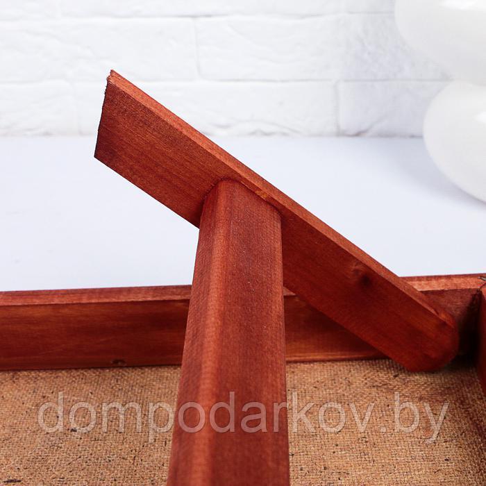 Столик для завтрака складной, 50×30см, морёный, "Добропаровъ" - фото 5 - id-p133425349