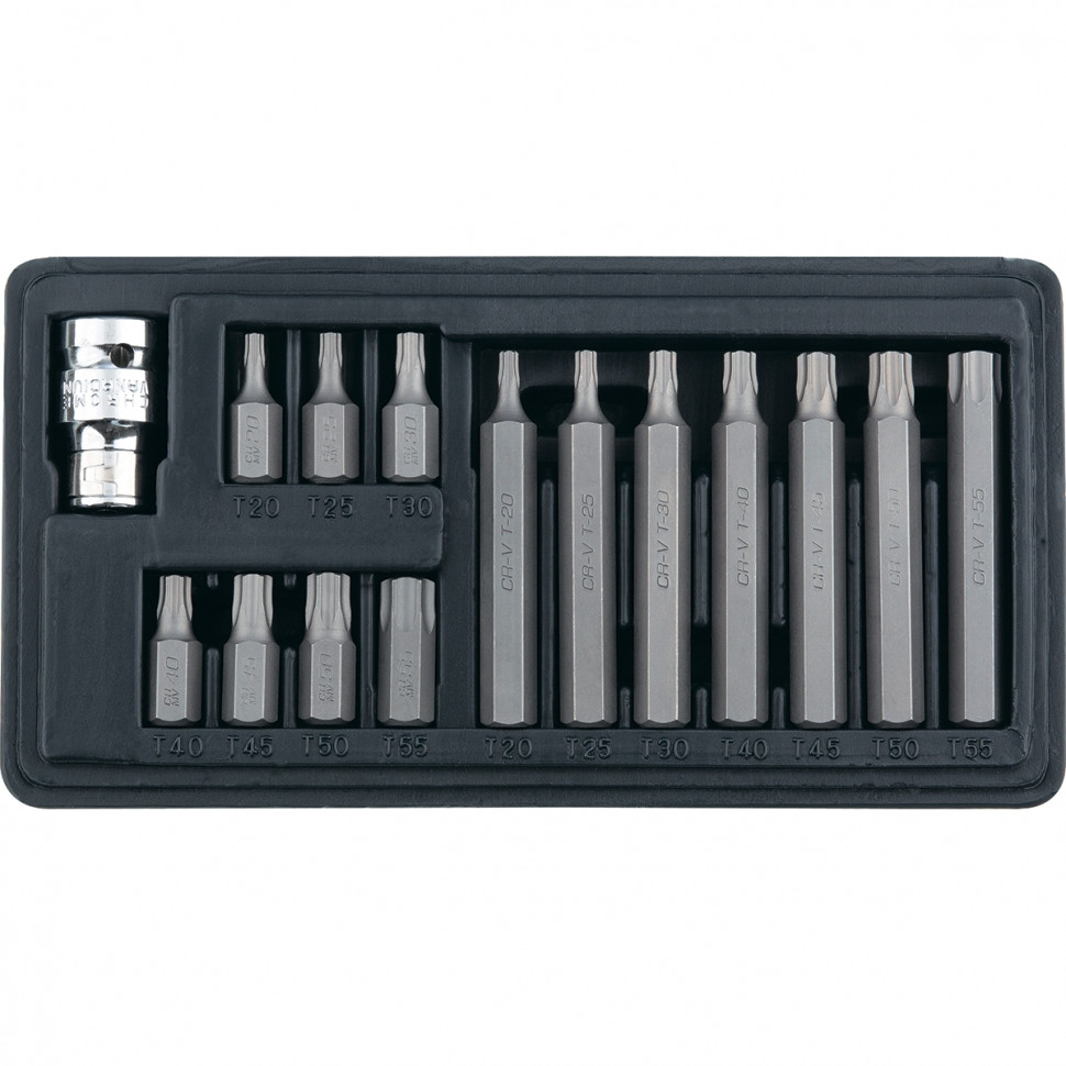 Набор бит TORX, хвостовик-шестигранник, 10 мм, CrV, 15 предм.// STELS 11315