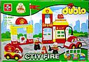 Конструктор Пожарная станция с машинкой, 71 дет.,  A887, аналог Лего дупло, фото 2
