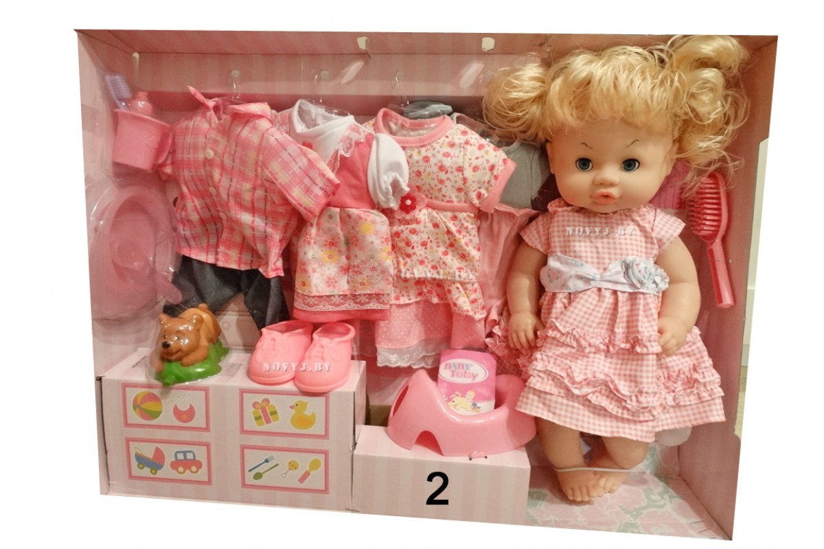 Детская кукла пупс Валюша интерактивная с аксессуарами и одеждой, аналог Baby Born беби бон беби лав - фото 8 - id-p133463256
