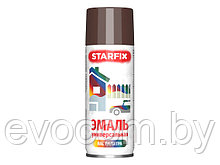 Краска-эмаль аэроз. универсальная коричневый STARFIX 520мл (8016) (Махагон коричневый, глянцевая)
