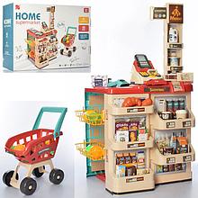 Детский игровой Магазин 668-78 Супермаркет с тележкой, продукты, 48 предметов, прилавок 79 см
