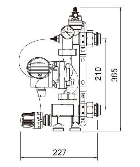 Насосно смесительный узел PROFITT PF.102.1065 с насосом CP 25-60 130 - фото 5 - id-p124029565