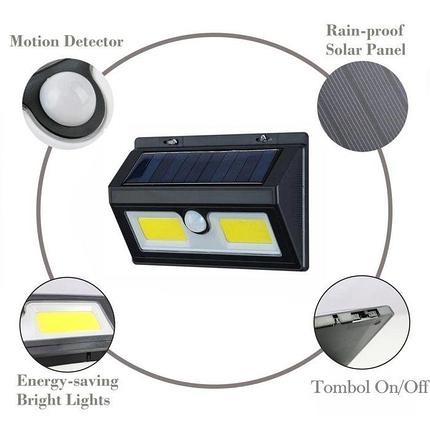 Беспроводной светильник на 48 LED ЭКОСВЕТ на солнечных батареях - с датчиком движения, фото 2