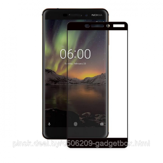 Защитное стекло 5D Perfect Protection 9H с полной проклейкой для Nokia 6.1 2018 Черное - фото 1 - id-p130057586