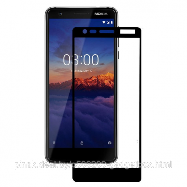 Защитное стекло 5D Perfect Protection 9H с полной проклейкой для Nokia 3.1 2018 Черное - фото 1 - id-p130057581