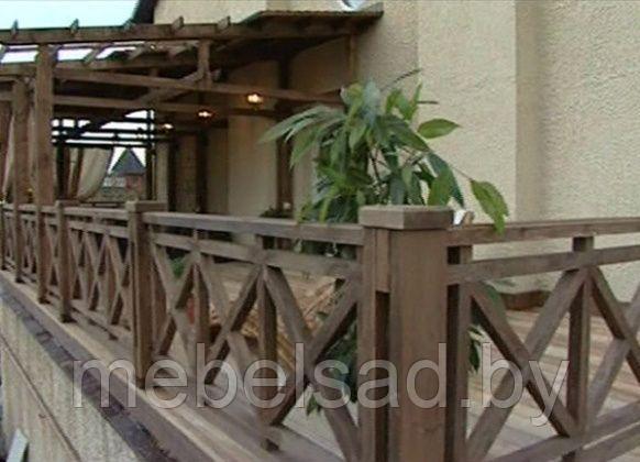 Перила-ограждение деревянное "Для Террасы,Балкона и Крыльца №5" - фото 1 - id-p133527321