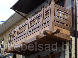 Перила-ограждение деревянное "Для Террасы,Балкона и Крыльца №16"