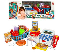 LS820A17 Касса детская игрушечная, дeтcкий кaccoвый aппapaт со сканером, пpoдуктaми и весами, свет, звук