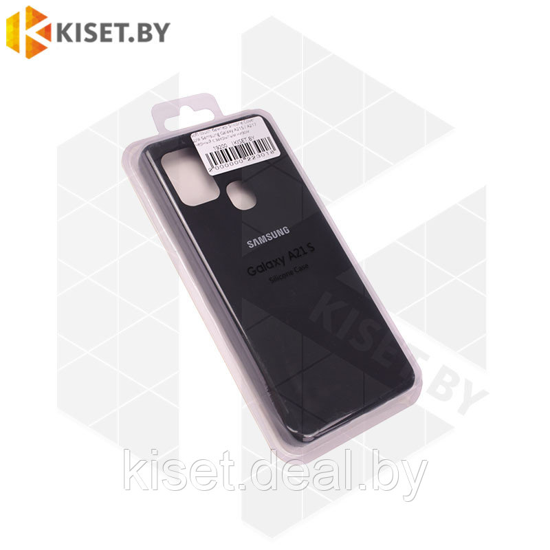 Soft-touch бампер Silicone Cover для Samsung Galaxy A21S / A217 черный с закрытым низом - фото 1 - id-p133558601