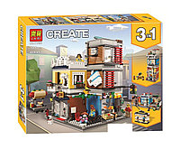 11401 Конструктор Lari Create "Зоомагазин и кафе в центре города", Аналог Lego 31097, 985 деталей