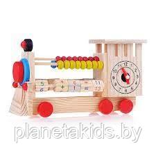 Развивающая деревянная игрушка "Занимательный паровозик", арт. D0187