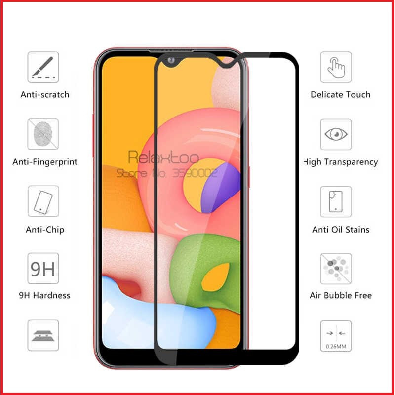 Защитное стекло Full-Screen для Samsung Galaxy M01 черный SM-M015 (5D-9D с полной проклейкой) - фото 1 - id-p133647101