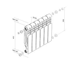 Радиатор биметаллический Royal Thermo Revolution Bimetall 350, фото 2