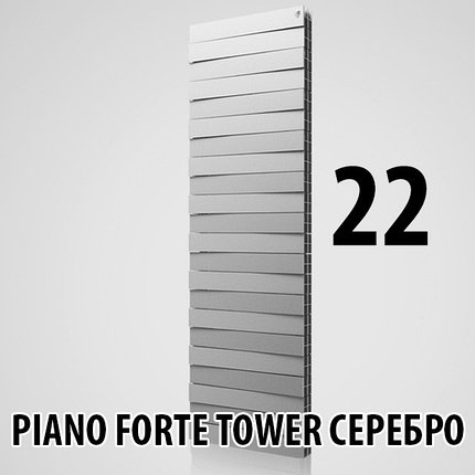 Радиатор биметаллический Royal Thermo Piano Forte Tower SILVER SATIN 22, фото 2