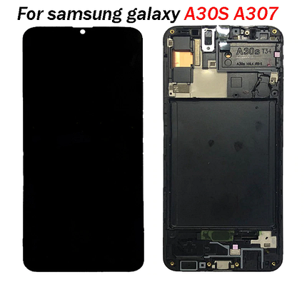 Дисплей (экран) для Samsung Galaxy A30s (A307) с тачскрином (с рамкой), черный, фото 2