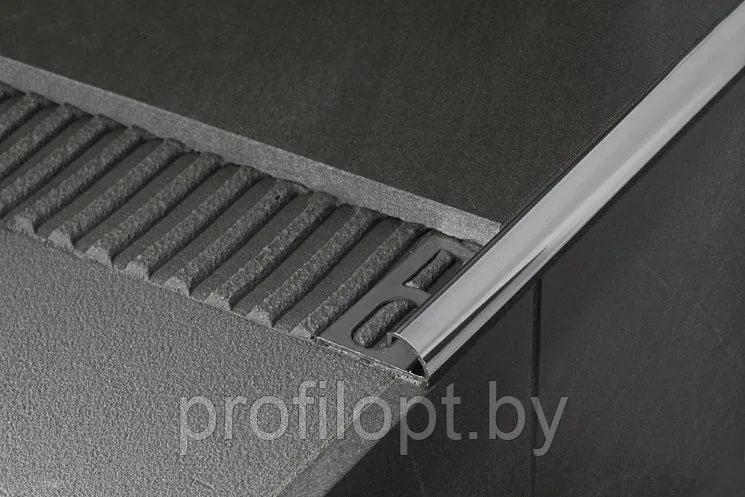 Полукруглый угол для плитки 10 мм из нержавеющей стали, с примыканием, ПОЛИРОВАННЫЙ, 270 см - фото 9 - id-p133673397
