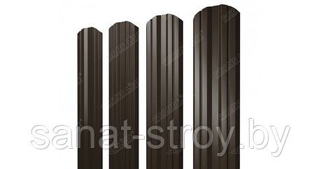 Штакетник Twin фигурный 0,5 Rooftop Matte RAL 8017 Шоколад RR 32 Темно-коричневый, фото 2