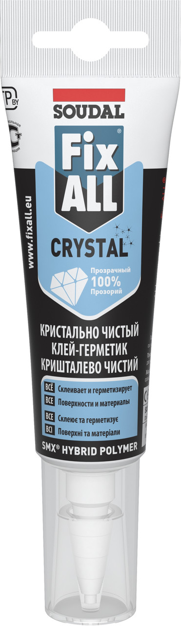 Клей-герметик гибридный Soudal Fix All Crystal прозрачный 125 мл - фото 1 - id-p133697923