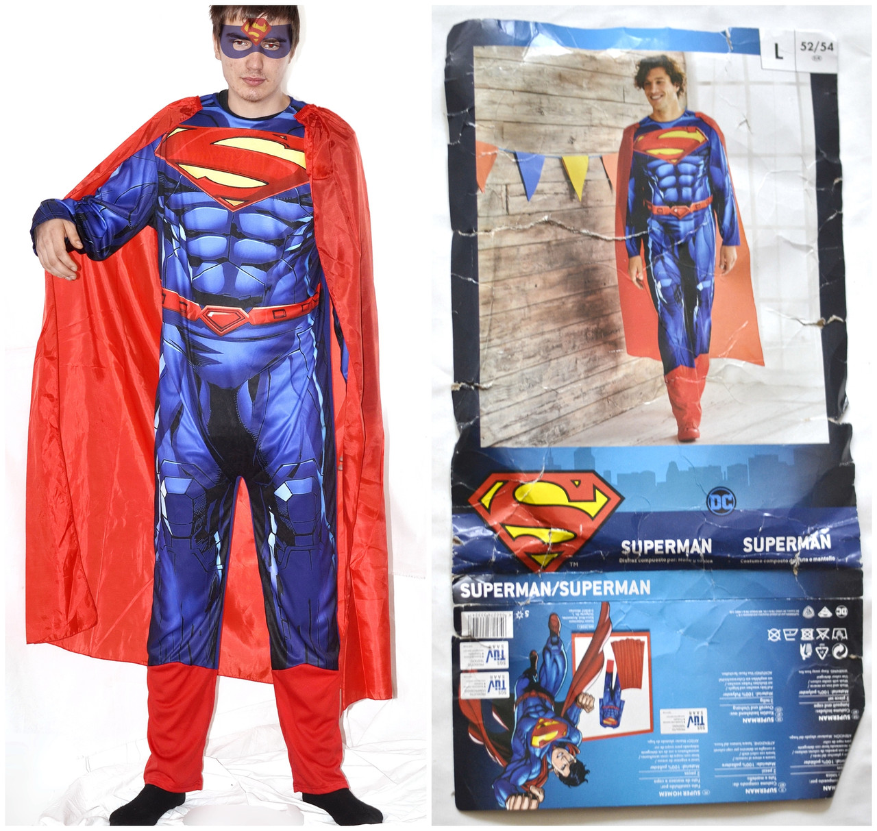 Костюм карнавальный Супермен на размер L EUR 52-54 - фото 1 - id-p133717738